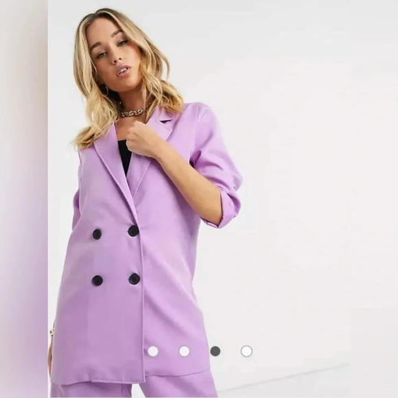 ASOS Public Desire Oversized Lilac  Blazer Size 10 - Picture 1 of 11